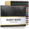 Gallery Leather Guest Book - Great for Wedding, Reception, Baby and Bridal Shower, Birthday Party and Vacation Home - 192 Lined Pages to Sign In, add Polaroid Photo - Hardcover 9x7" - Acadia Black view 1