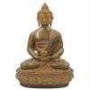 DharmaObjects Buddha Meditation Statue on Lotus Copper Finish Brass 17.5 Inches Tall view 1