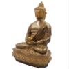 DharmaObjects Buddha Meditation Statue on Lotus Copper Finish Brass 17.5 Inches Tall view 2