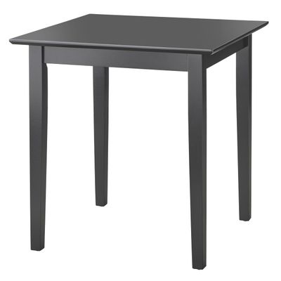 SilkWood Studio Udine 30-Inch Square Breakfast Table with Tapered Legs, Black