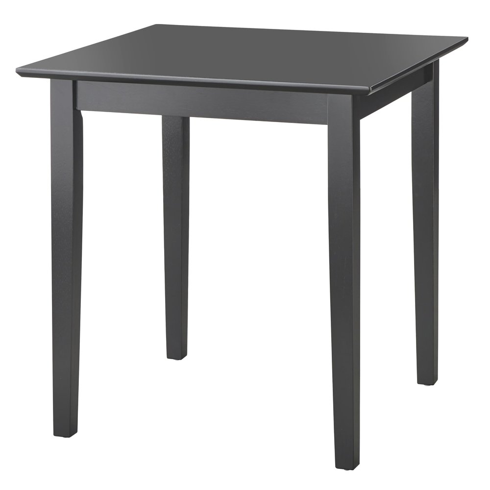 SilkWood Studio Udine 30-Inch Square Breakfast Table with Tapered Legs, Black