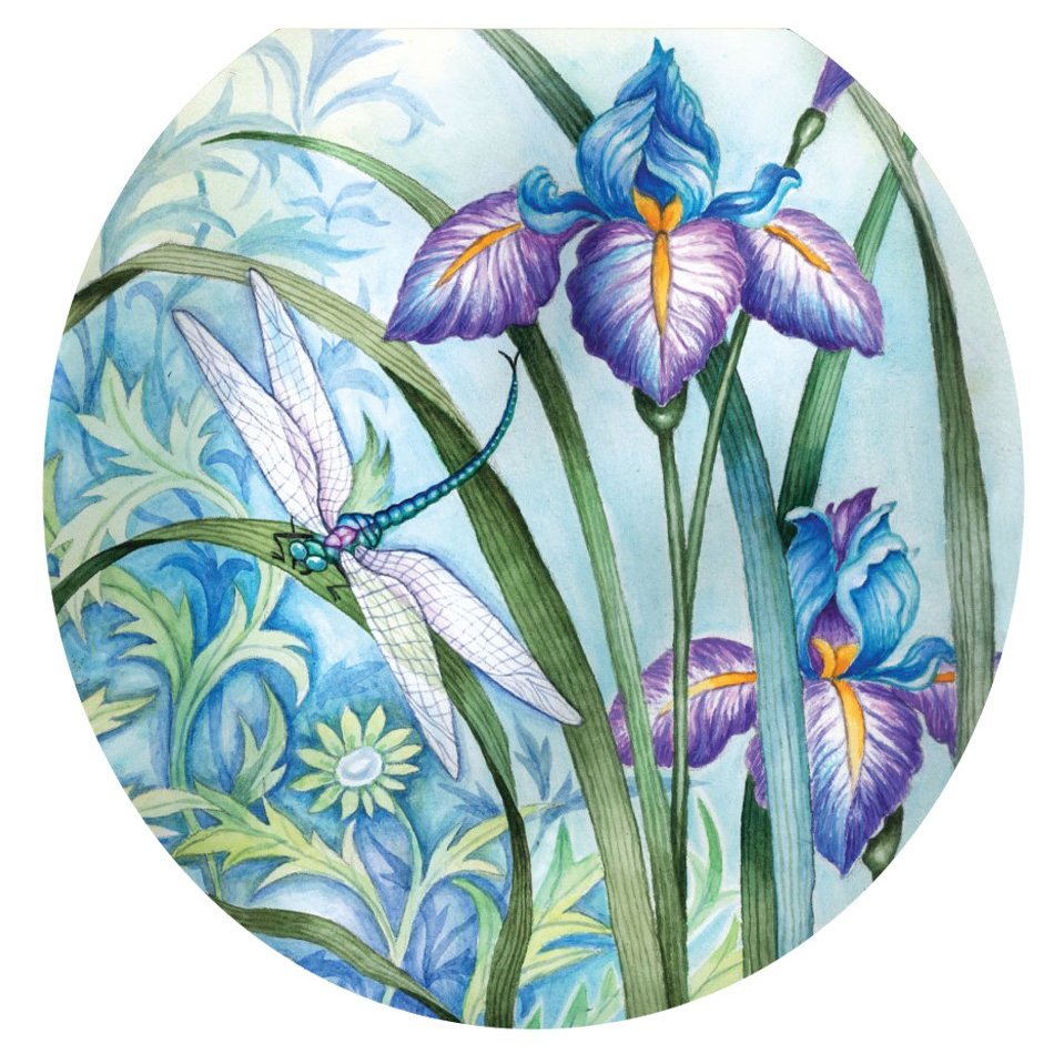 Toilet Tattoos, Toilet Seat Cover Decal, Iris Beauty, Size Round