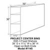 Project Center 3 Bin Cabinet white view 2