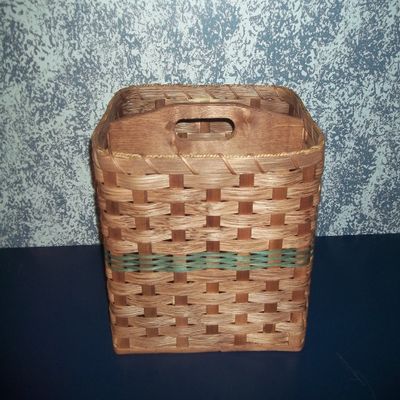 Amish Country Handwoven Magazine Basket with Solid Wood Handled Divider. This Handmade Basket Is Yet Another Unique Product for the Country Home Decor. This Amish Basket Is a Nice One to Fill with Goodies and Give As a Gift Basket. You Would Be Givin