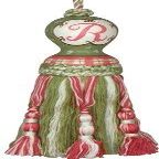 123 Creations C450SS.8 Inch Initial Tassel - Green and Pink