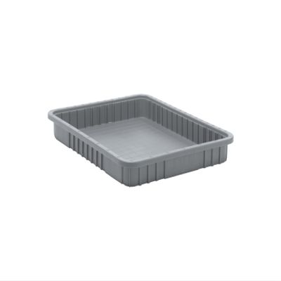 QUANTUM STORAGE SYSTEMS DG93030GY Dividable Grid Heavy Duty Part Organizer Gray Bins 23" L x 18" W x 3" H 6 Pack