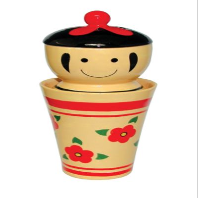 Sunart Fun Dinnerware Kokeshiko Snack Holder Set Tumbler 13.8 oz (385 g) SAN1768