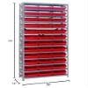 Quantum Storage Systems 1275-109RD Steel Shelving Unit with 4" Shelf Bins, 12" D x 36" W x 75" H, Red view 2
