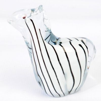 Murano Design Glass Medium Size Zebra Sculpture