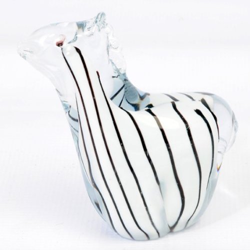 Murano Design Glass Medium Size Zebra Sculpture