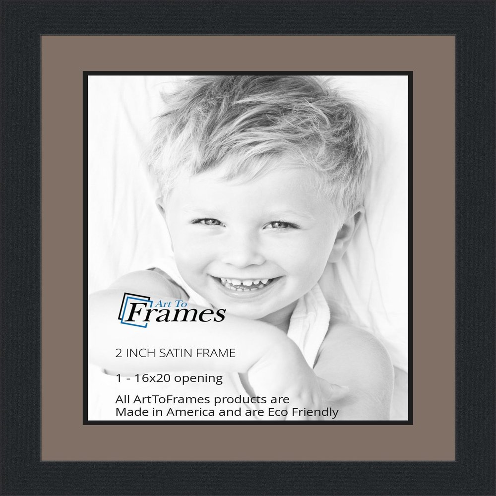 ArtToFrames 16" x 20" Picture Frame - Pewter - 2'' Wide with a 2'' Double mat