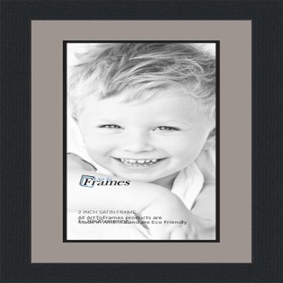 10x20 / 10 x 20 Picture Frame Satin Black .. 2'' Wide with a 2'' Double mat