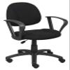 Boss Office Products Perfect Posture Delux Fabric Task Chair with Loop Arms in Black, Low-Back (B317-BK) view 1
