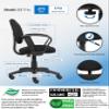 Boss Office Products Perfect Posture Delux Fabric Task Chair with Loop Arms in Black, Low-Back (B317-BK) view 3
