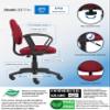 BOSS Office Products Perfect Posture Delux Fabric Task Chair with Loop Arms in Burgundy (B317-BY) view 3