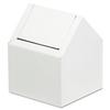 Double Entry, Swing Top Floor Receptacle, Metal, White view 1