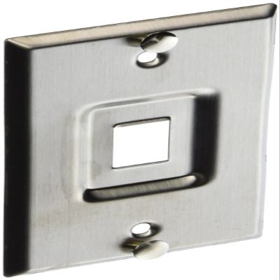 Leviton QuickPort Telephone Wall Jack, Stainless Steel, Recessed Port, 4108W-1SP