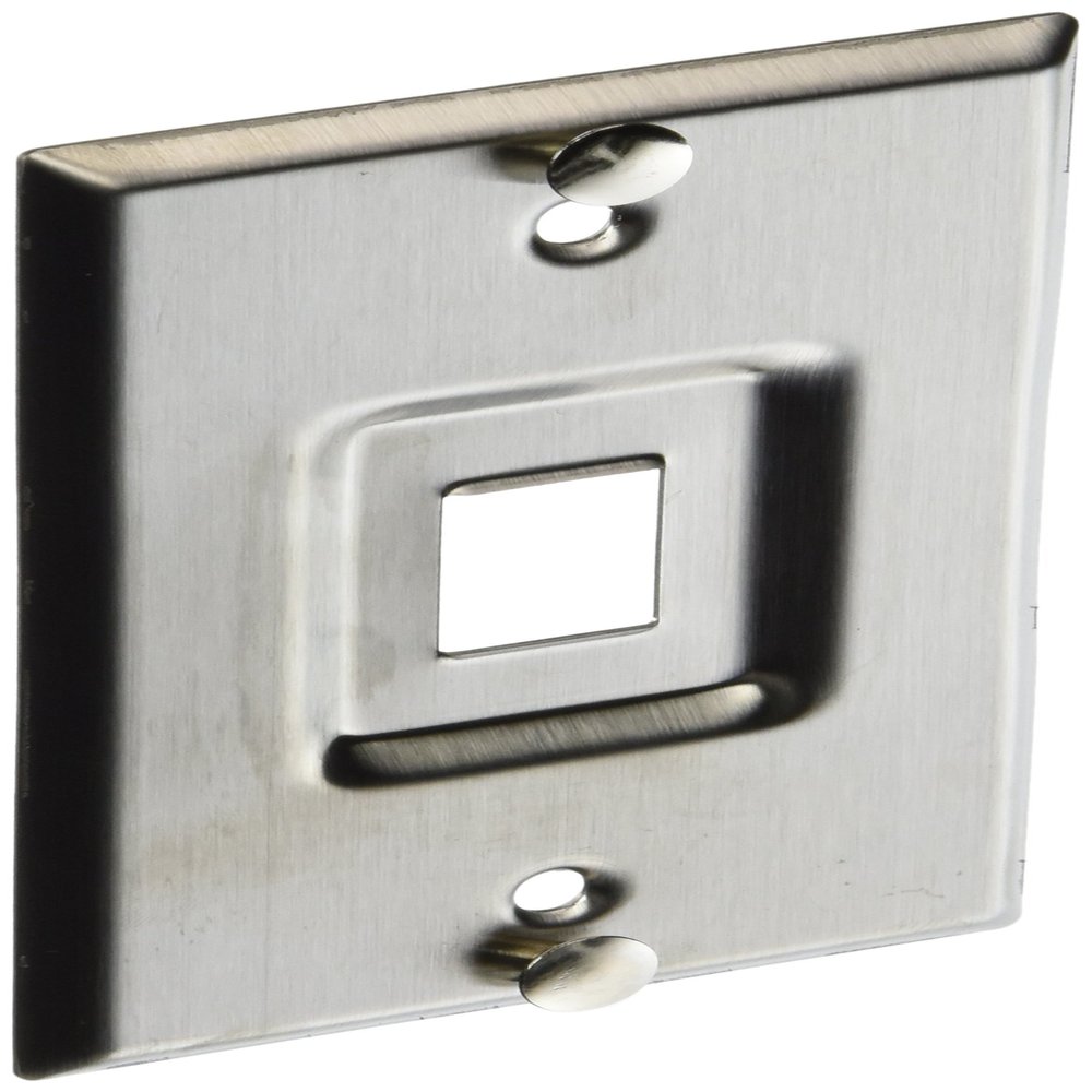 Leviton QuickPort Telephone Wall Jack, Stainless Steel, Recessed Port, 4108W-1SP