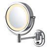 JERDON Lighted Wall-Mounted Makeup Mirror - Direct Wire Makeup Mirror with 5X Magnification - 8-Inch Diameter Mirror with Chrome Finish Wall Mount - Model HL165CD view 1