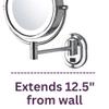 JERDON Lighted Wall-Mounted Makeup Mirror - Direct Wire Makeup Mirror with 5X Magnification - 8-Inch Diameter Mirror with Chrome Finish Wall Mount - Model HL165CD view 3