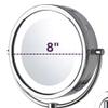 JERDON Lighted Wall-Mounted Makeup Mirror - Direct Wire Makeup Mirror with 5X Magnification - 8-Inch Diameter Mirror with Chrome Finish Wall Mount - Model HL165CD view 4
