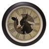 Mark Feldstein & Associates Cow Farmhouse Collection Vintage Natural Brown 13 inch Sound Wall Clock view 1