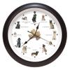Mark Feldstein & Associates Barking Dog Sounds Wall Clock, 13 Inch, Black, 12 Popular Breeds view 1
