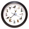 Mark Feldstein & Associates Meowing Cat Sounds Wall Clock, 13", Black, 12 Popular Breeds view 1