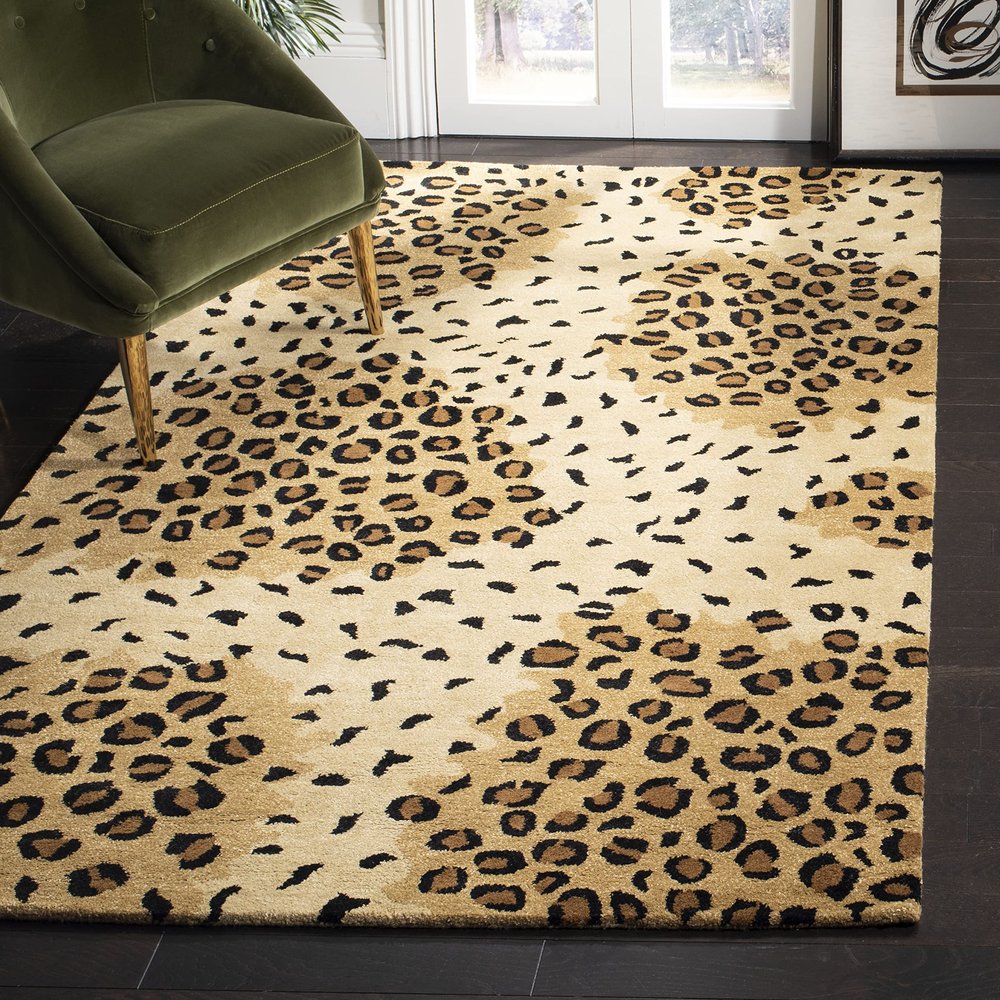 SAFAVIEH Soho Collection 8'3" x 11' Gold / Black SOH715A Handmade Premium Wool & Viscose Area Rug