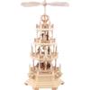 Mller German Christmas Pyramid Erzgebirge Motif, 3-Tier, Height 63 cm / 25 inch, Natural, Electrical Illuminated and Driven (120V, 50Hz for USA and Japan), Original Erzgebirge by Mller Seiffen view 1