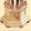 Mller German Christmas Pyramid Erzgebirge Motif, 3-Tier, Height 63 cm / 25 inch, Natural, Electrical Illuminated and Driven (120V, 50Hz for USA and Japan), Original Erzgebirge by Mller Seiffen view 2