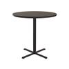 Correll 36" Round, 42" High Standing, Barstool Height Caf & Break Room Bistro Table, Walnut High Pressure Laminate Top, Cast Iron Base (BXB36R-01) view 1