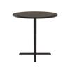 Correll 36" Round, 42" High Standing, Barstool Height Caf & Break Room Bistro Table, Walnut High Pressure Laminate Top, Cast Iron Base (BXB36R-01) view 2