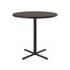 Correll 36" Round, 42" High Standing, Barstool Height Caf & Break Room Bistro Table, Walnut High Pressure Laminate Top, Cast Iron Base (BXB36R-01) view 3
