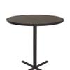 Correll 36" Round, 42" High Standing, Barstool Height Caf & Break Room Bistro Table, Walnut High Pressure Laminate Top, Cast Iron Base (BXB36R-01) view 4