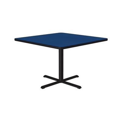 Correll 36" Square Bar Caf & Break Room Bistro Table, Blue High Pressure Laminate Top, Cast Iron Base, Tops Made in The USA (BXT36R-37)