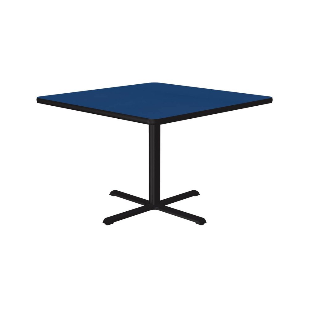 Correll 36" Square Bar Caf & Break Room Bistro Table, Blue High Pressure Laminate Top, Cast Iron Base, Tops Made in The USA (BXT36R-37)