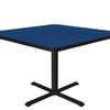 Correll 36" Square Bar Caf & Break Room Bistro Table, Blue High Pressure Laminate Top, Cast Iron Base, Tops Made in The USA (BXT36R-37) view 4