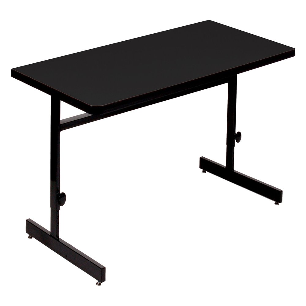 Correll 30"x72" Adjustable Height Training & Computer Tables, Black Granite High Pressure Laminate, Computer Work Station (CSA3072-07)