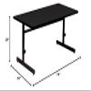 Correll 30"x72" Adjustable Height Training & Computer Tables, Black Granite High Pressure Laminate, Computer Work Station (CSA3072-07) view 2