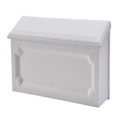 Gibraltar Mailboxes Windsor Small Capacity Rust-Proof Plastic White, Wall-Mount Mailbox, WMH00W04