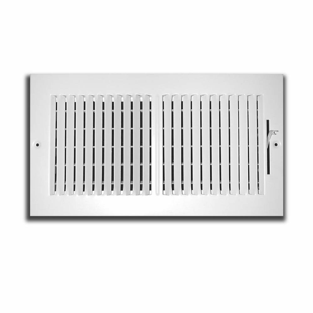 Truaire C102M 08X04(Duct Opening Measurements) 2-Way Supply Sidewall or Ceiling Register Grille, 8-Inch x 4-Inch, White-Powder Coated