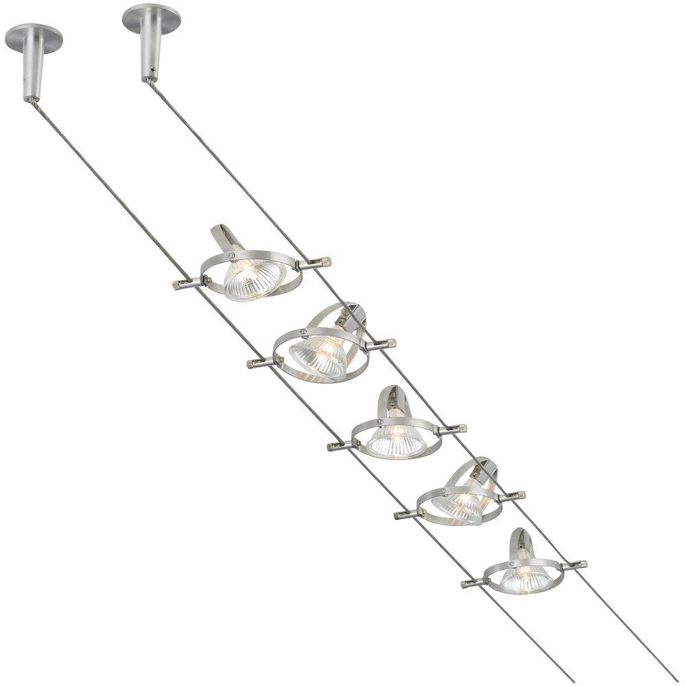 Tiella 800CBL5PN-LED, Accent Electronic Low Volt Surface Track Lighting Kits, LED Compatible, Nickel