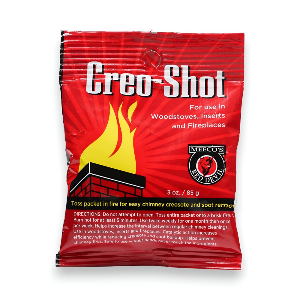 Meeco's Red Devil 13 Creo-Shot Powdered Creosote Destroyer - Creosote Remover For Wood stoves & Fireplace Inserts (3 Oz) - Made in the USA
