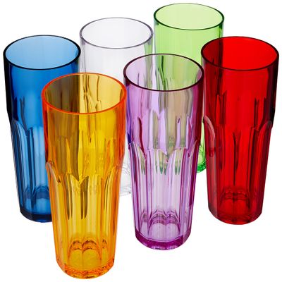 Guzzini 07230652 Plastic Glasses 6-Piece Set Highly Polished