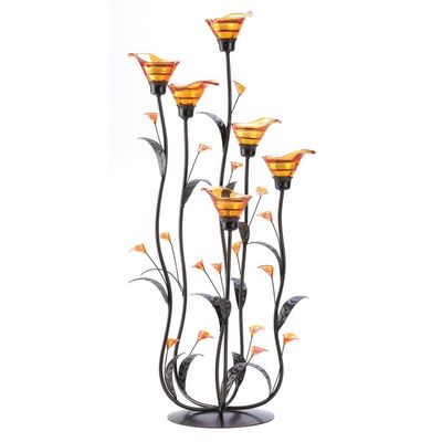 10 Amber Calla Lilly Candleholder Wedding CENTERPIECES 24 1/4" Tall
