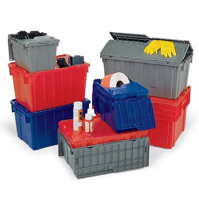 Attached Lid Container, 4.0 Cu Ft, Red