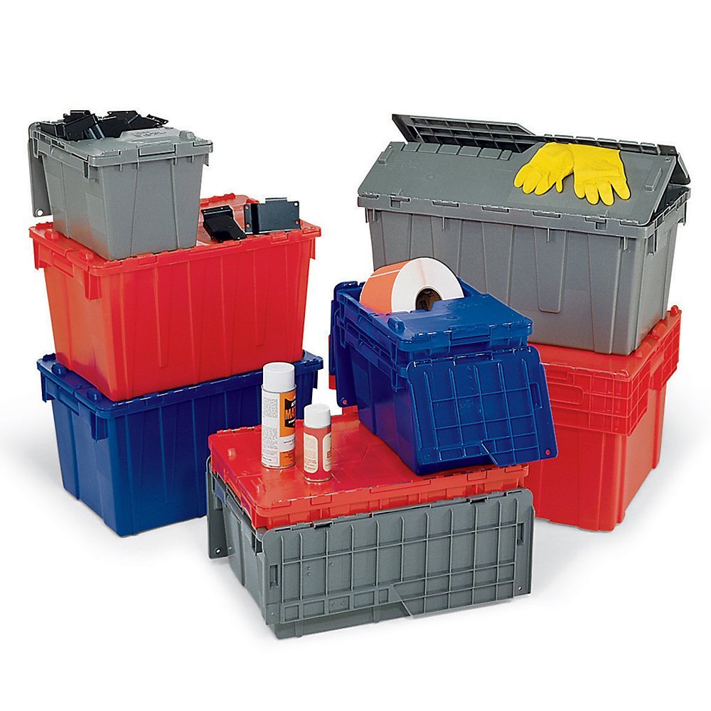 Attached Lid Container, 4.0 Cu Ft, Red