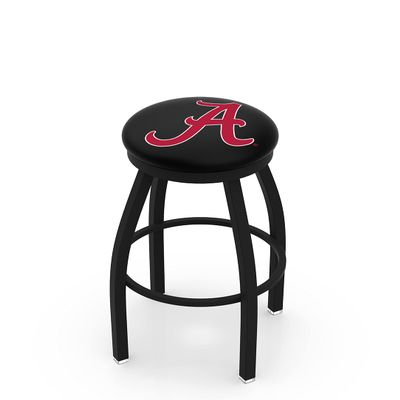 25" L8B2B - Black Wrinkle Alabama Swivel Bar Stool with Accent Ring by Holland Bar Stool Company