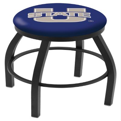 L8B2B Utah State 25" Swivel Counter Stool with Black Wrinkle Finish